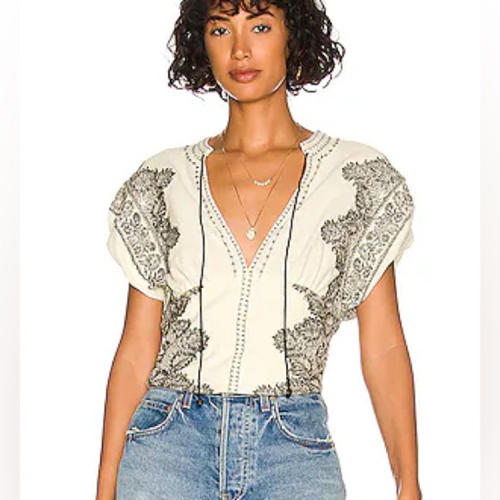 Free People Temecula Blouse in Ivory/Combo